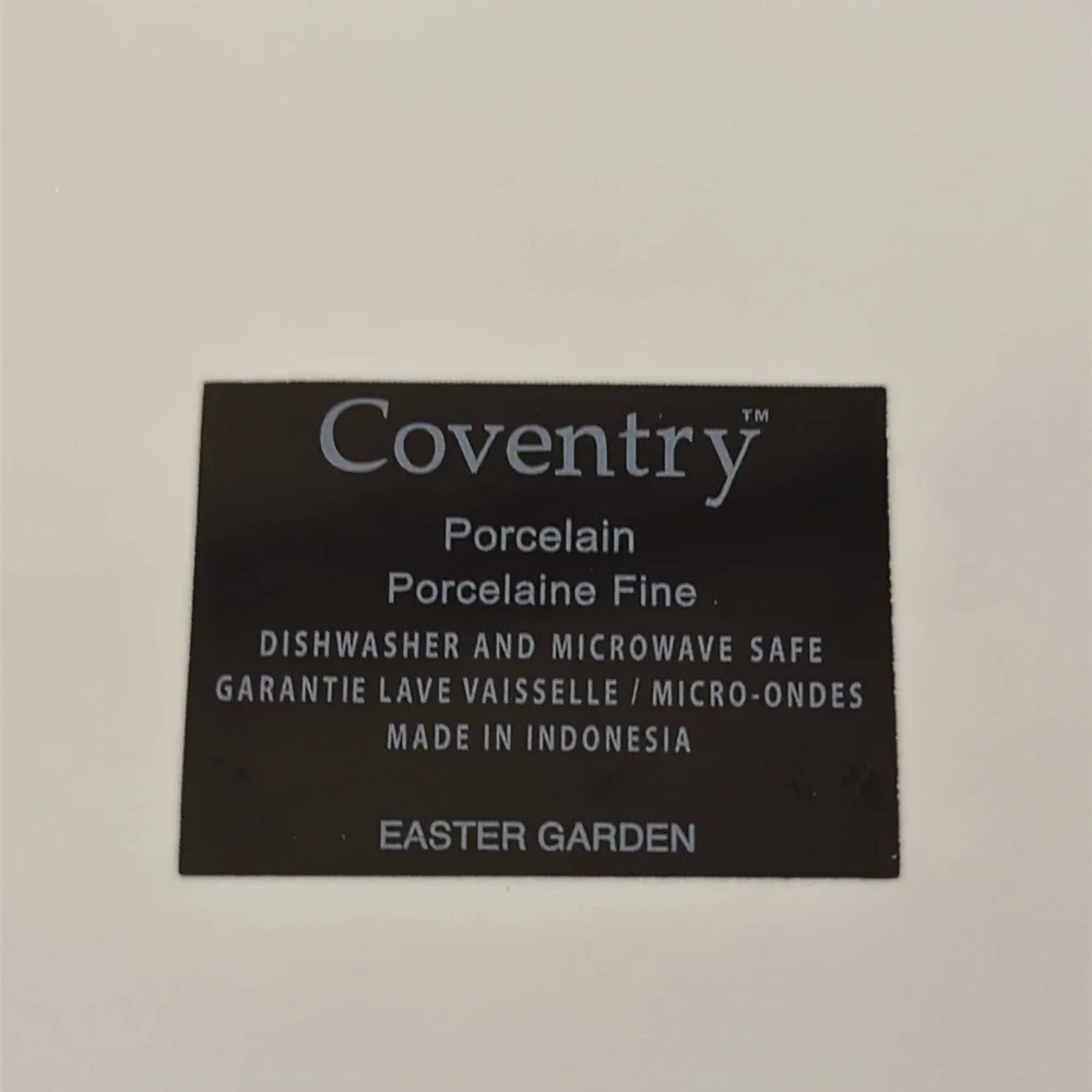 Coventry Floral Scripture Plate porcelain-‎ Pink, Yellow, Green